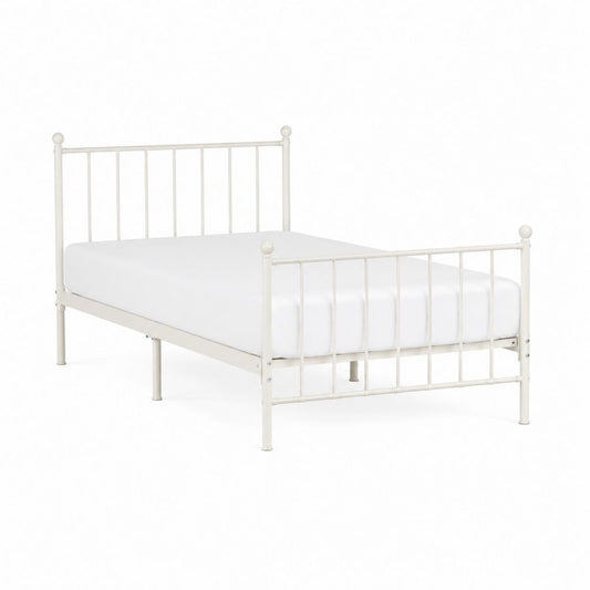 Cadre de lit simple blanc en acier 90 x 190 cm